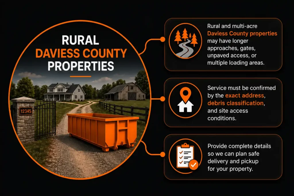 dumpster rental for rural davies county