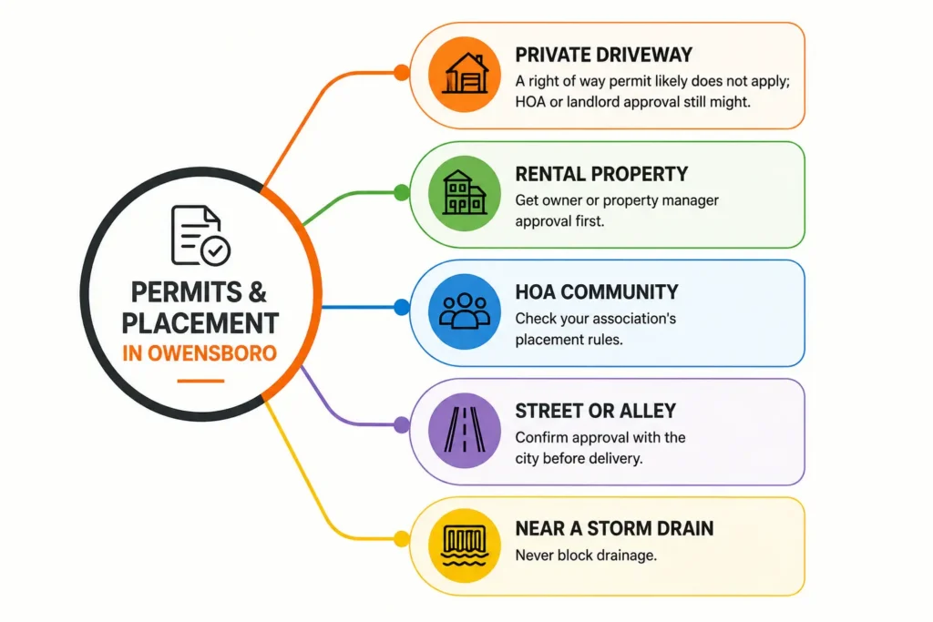 permits and placement for dumpster rental